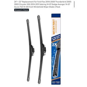 24 Inch 22 Inch Windshield Wiper Blades Flex Thunderbird Dodge Avenger Acura TSX